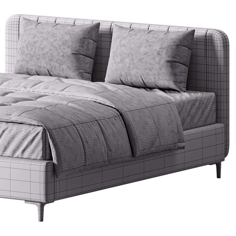 White Faux Leather Upholstered Modern Bed - Image 15