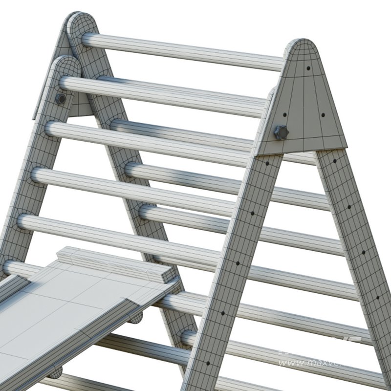 Childrens wooden pikler exercise machine with weight Varnish - Image 15