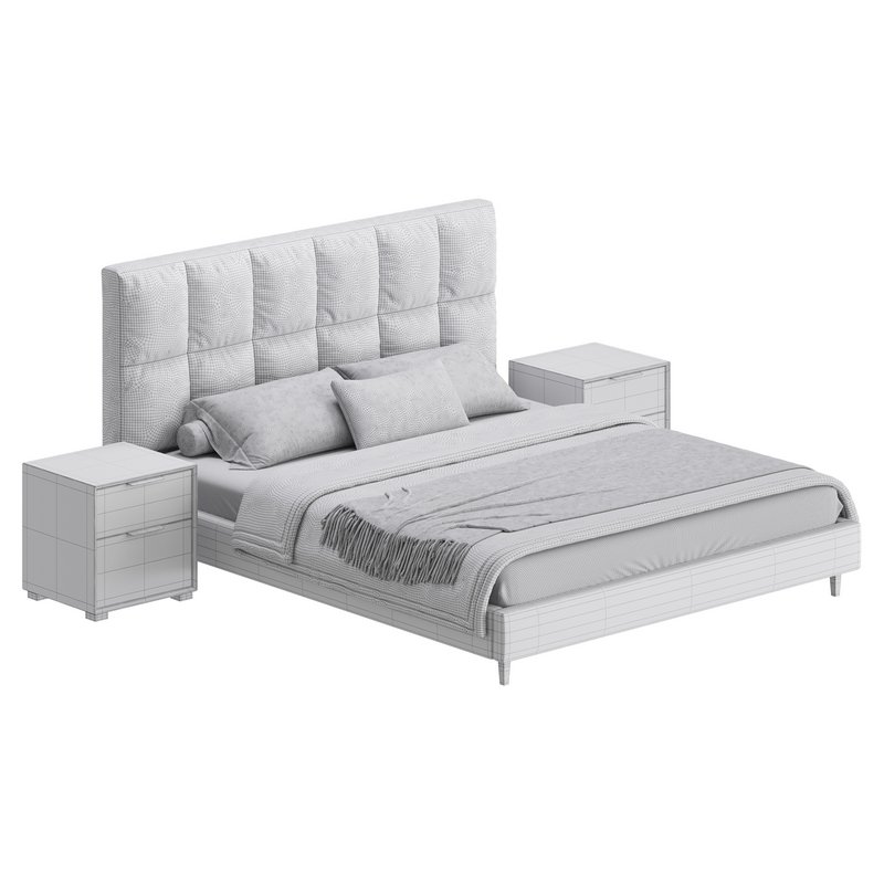 Modern Bed Upholstered Headboard Standard Bed I - Image 14