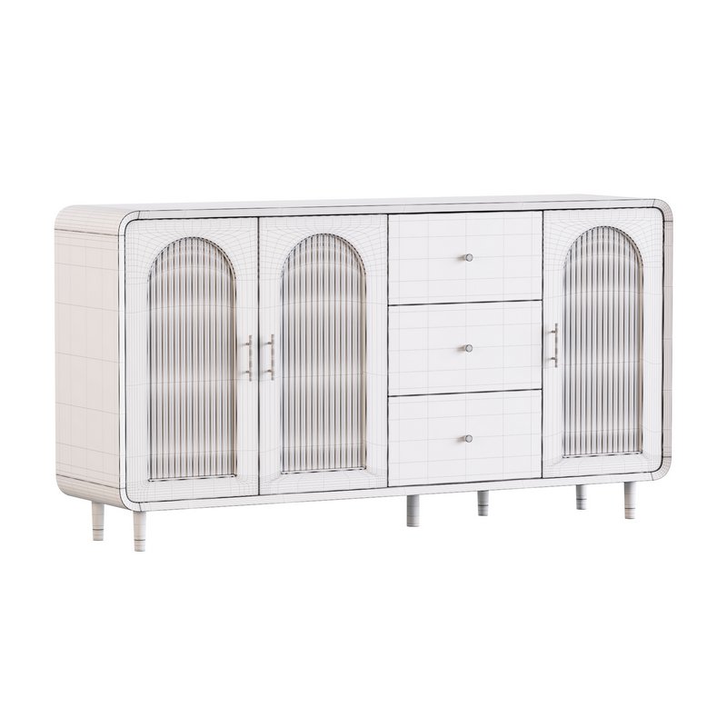 Modern White Sideboard Credenza - Image 15
