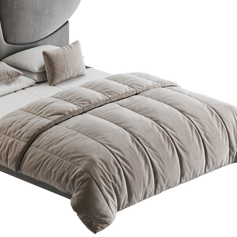 Elegant Blue Pine Wood Upholstered Panel Bed - Image 16