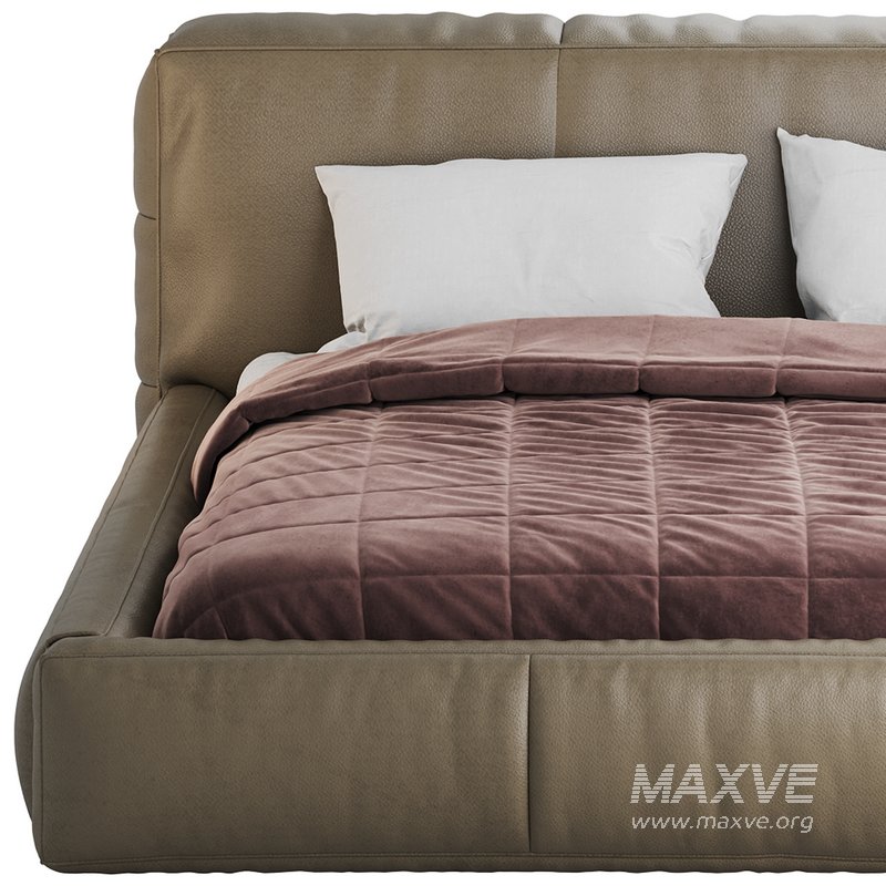 Icnoyotl suede fabric rectangular headboard modern bed I - Image 17