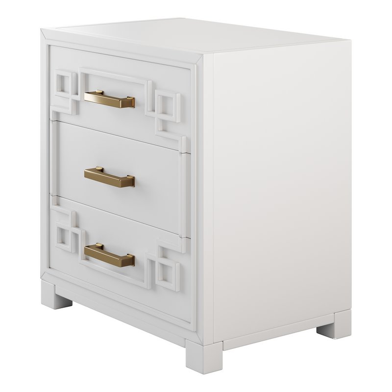 SAFAVIEH Raina Three Drawer Greek Key Night Stand Black - Image 15