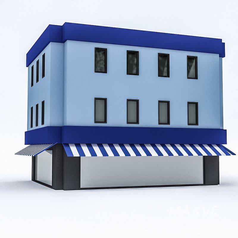 Cartoon Boildings Pack 3D model - Image 16