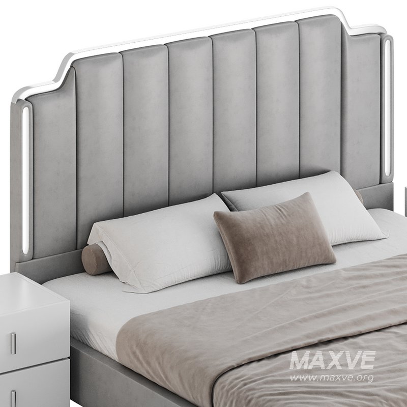 Glam Beige Upholstered Bed - Image 16