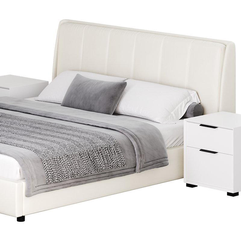 Gray Wingback Upholstered Headboard Bed - Image 16