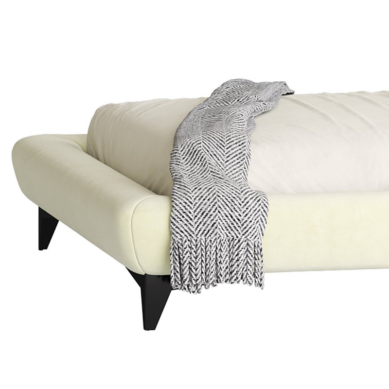 Eden Suede Fabric Upholstered Modern Bed - Image 16