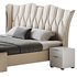 Modern Off-White Upholstered Tufted King Bed - Thumbnail 15