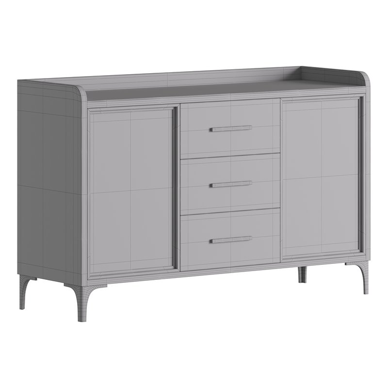 Modern Glass Door Wood Sideboard 3 - Image 16