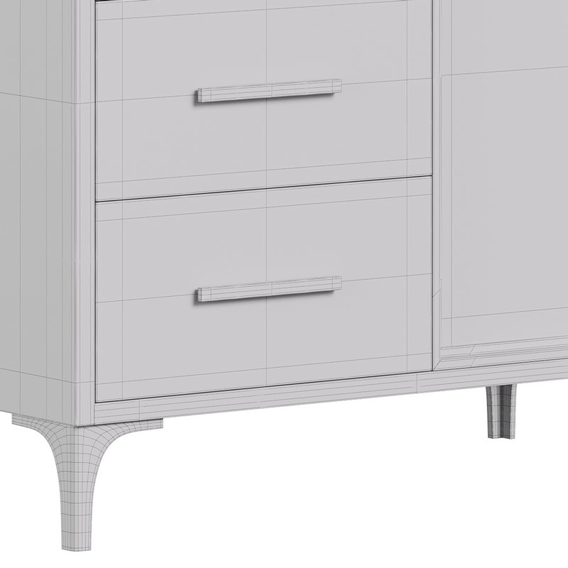 Modern Glass Door Wood Sideboard 2 - Image 16