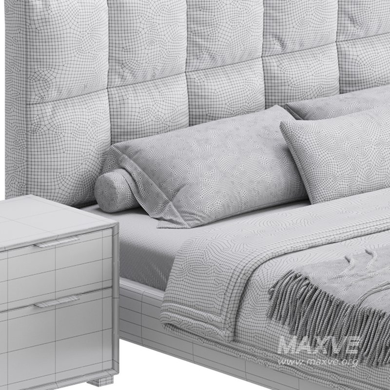 Modern Bed Upholstered Headboard Standard Bed I - Image 16
