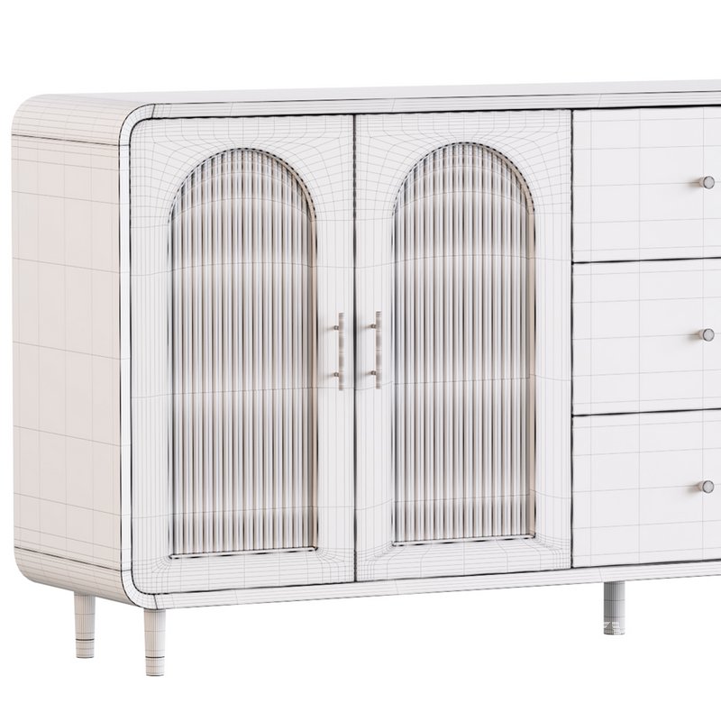 Modern White Sideboard Credenza - Image 16