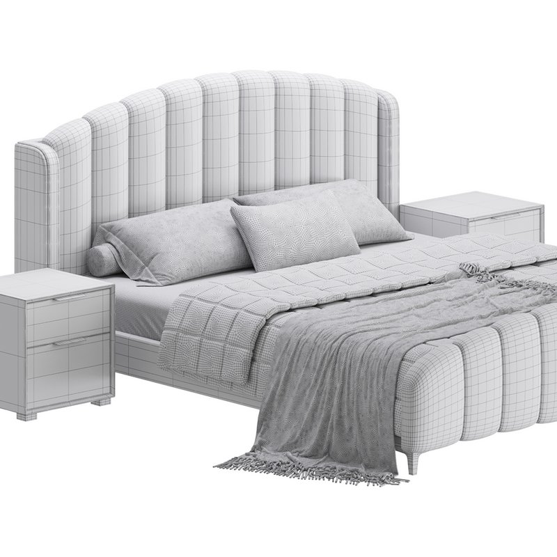 Glamorous Beige Upholstered Wingback Bed - Image 16