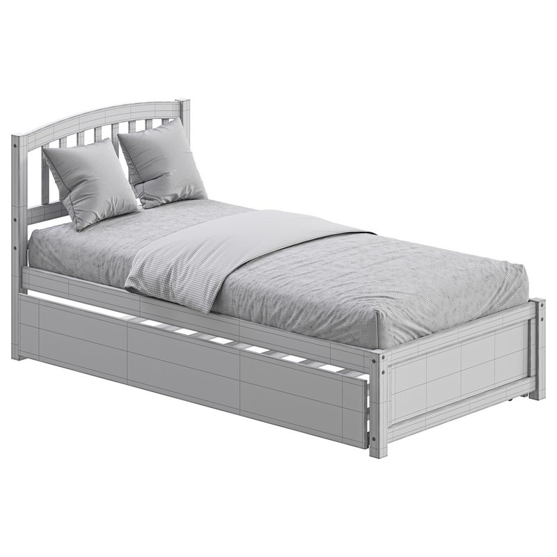 Twin Size Platform Bed Wood Bed - Image 16