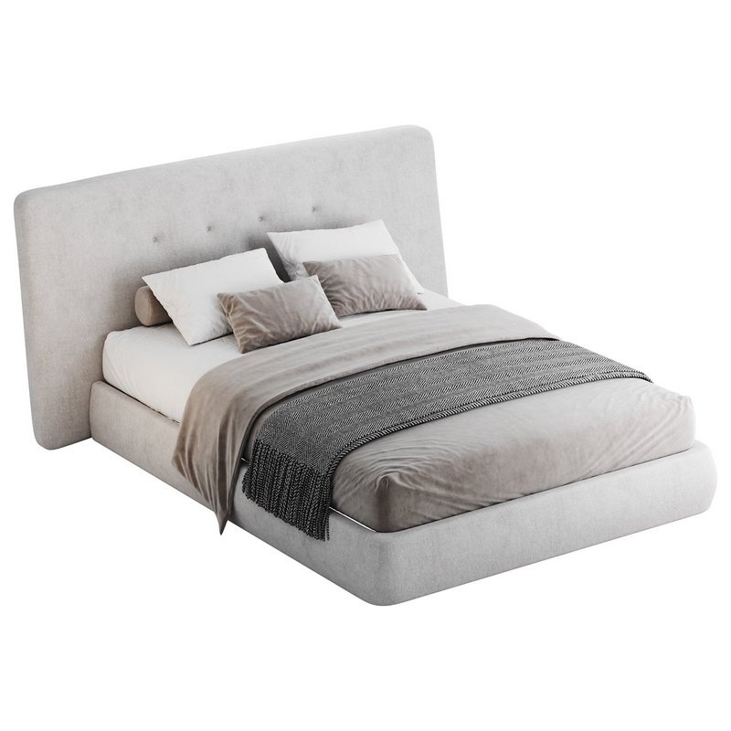 Hendricks Gray Fabric bed - Image 1