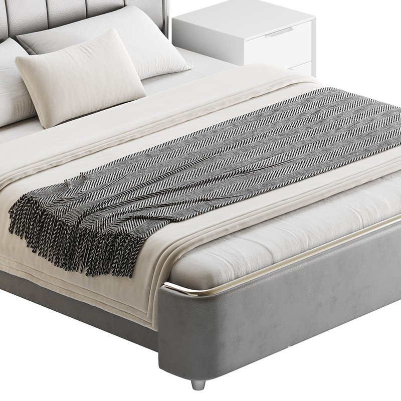 Elegant White Pine Wood Panel Bed - Image 16