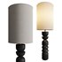 Aska Charred Wood And Natural Linen Table Lamp - Thumbnail 1