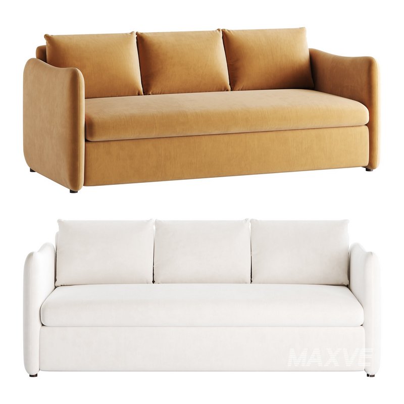WHITE PERFORMANCE FABRIC SLEEPER SOFA - Image 1