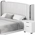 Glamorous White Upholstered Wingback Bed I - Thumbnail 17