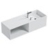Mineral cast wall-mounted washbasin TWG36 in white with storage compartment on the left - Thumbnail 1