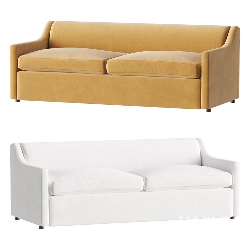 GREY PERFORMANCE FABRIC SLEEPER SOFA - Image 1