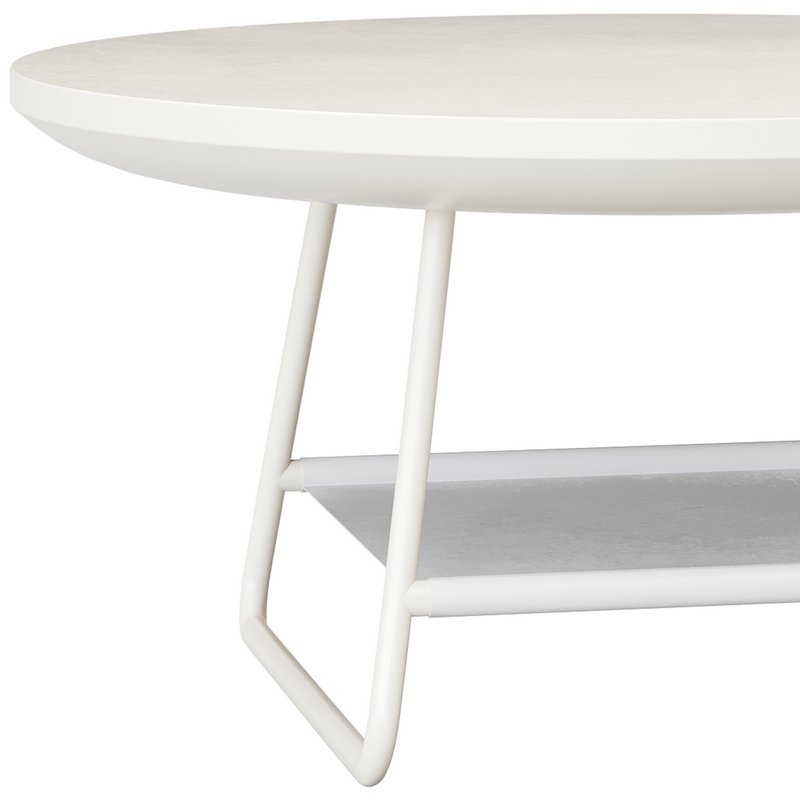 Modern Sled Round Wood Coffee Table - Image 15