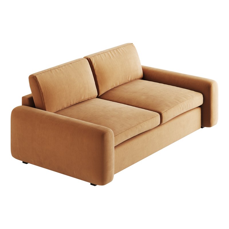 WHITE PERFORMANCE FABRIC APARTMENT SOFA - Image 17