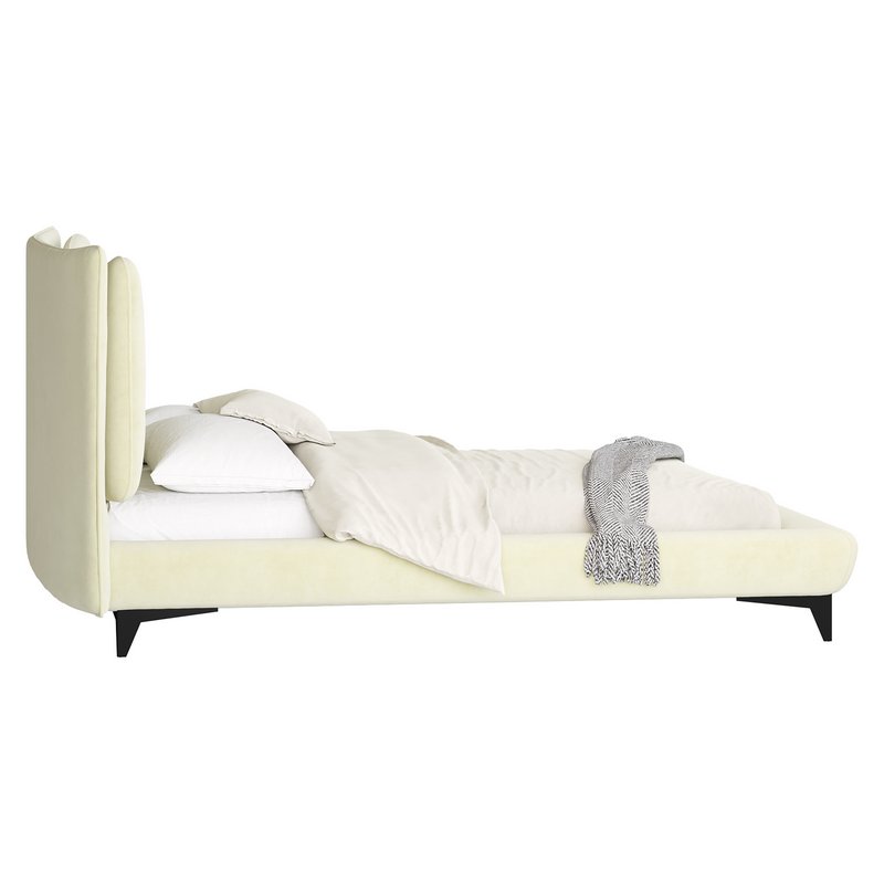 Eden Suede Fabric Upholstered Modern Bed - Image 15