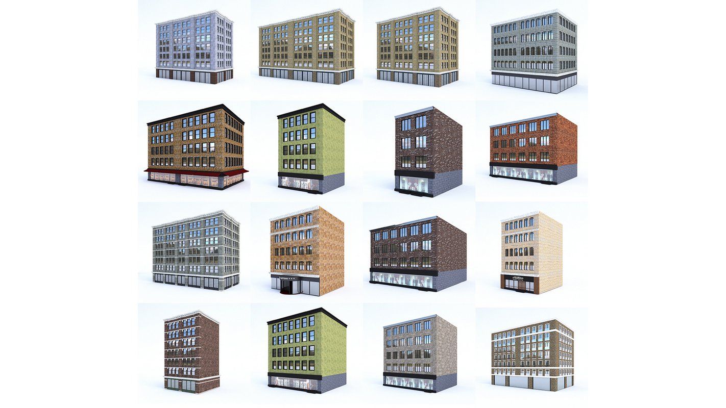 3D Buildings City Set model - Image 1