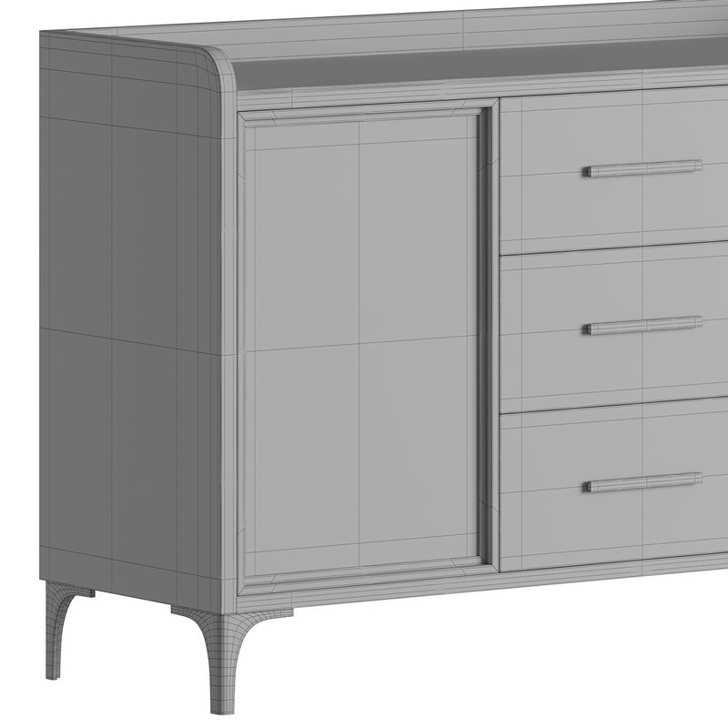 Modern Glass Door Wood Sideboard 3 - Image 17