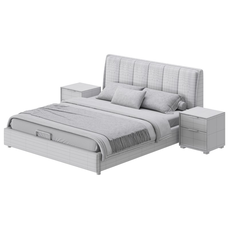 Gray Wingback Upholstered Headboard Bed - Image 17