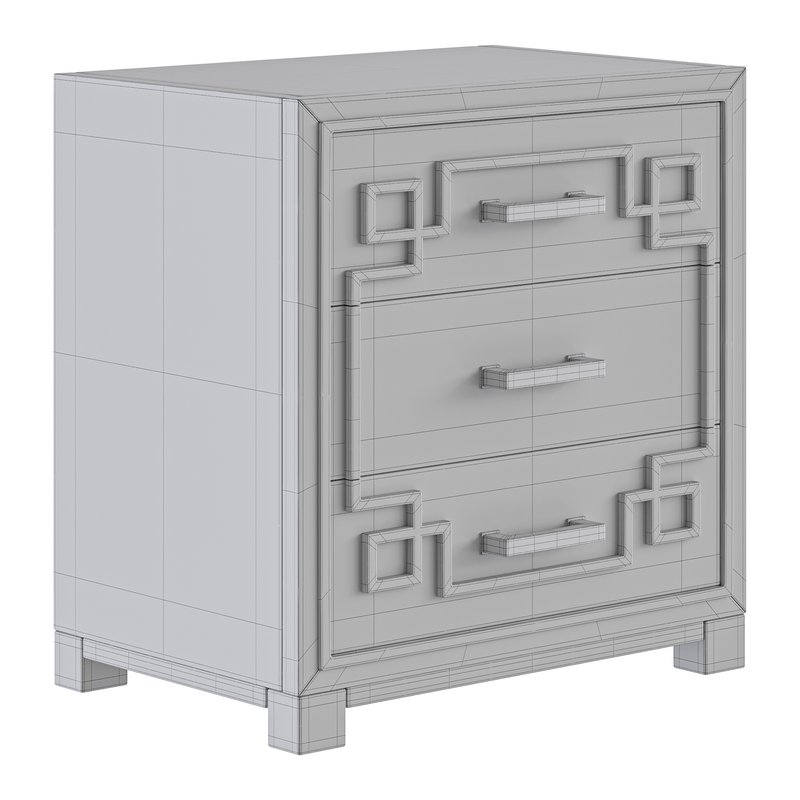 SAFAVIEH Raina Three Drawer Greek Key Night Stand Black - Image 18