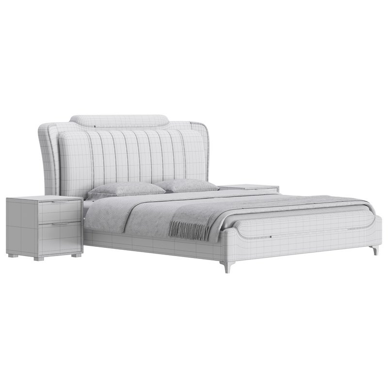 Queen Size Upholstered Headboard Bed - Image 18