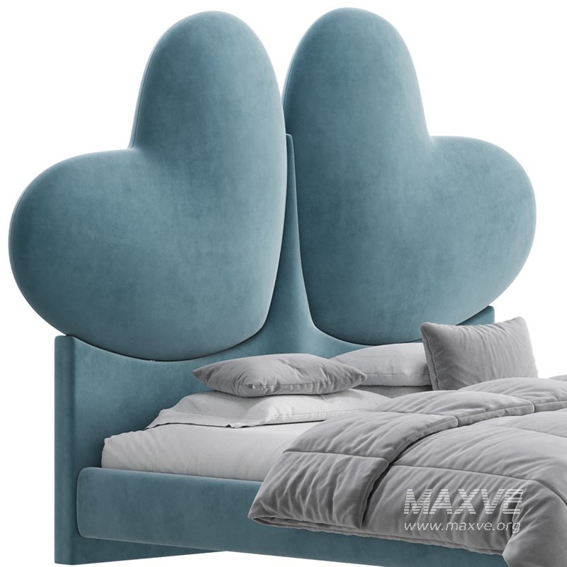 Elegant Blue Pine Wood Upholstered Panel Bed - Image 17