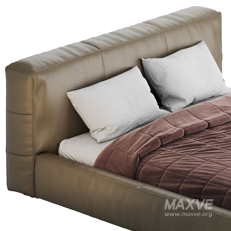 Icnoyotl suede fabric rectangular headboard modern bed I - Image 16