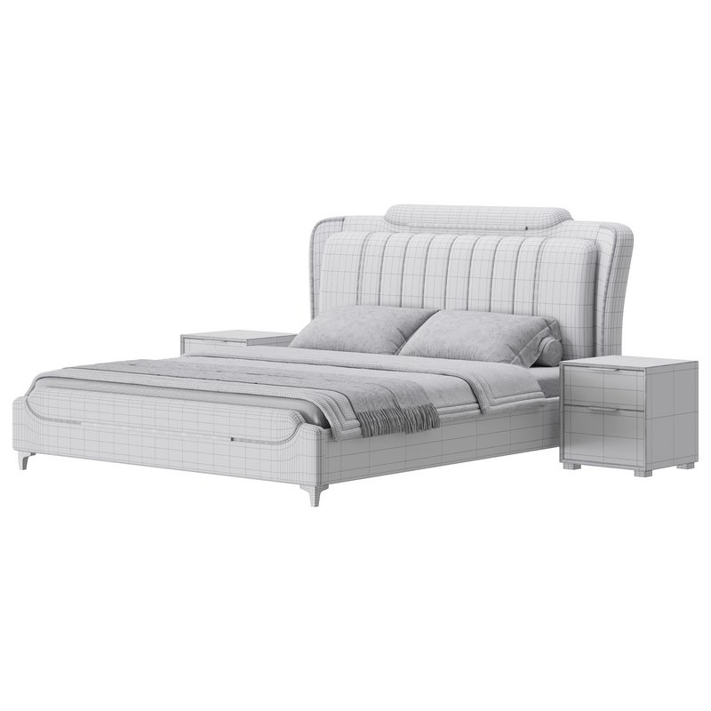 Queen Size Upholstered Headboard Bed - Image 17