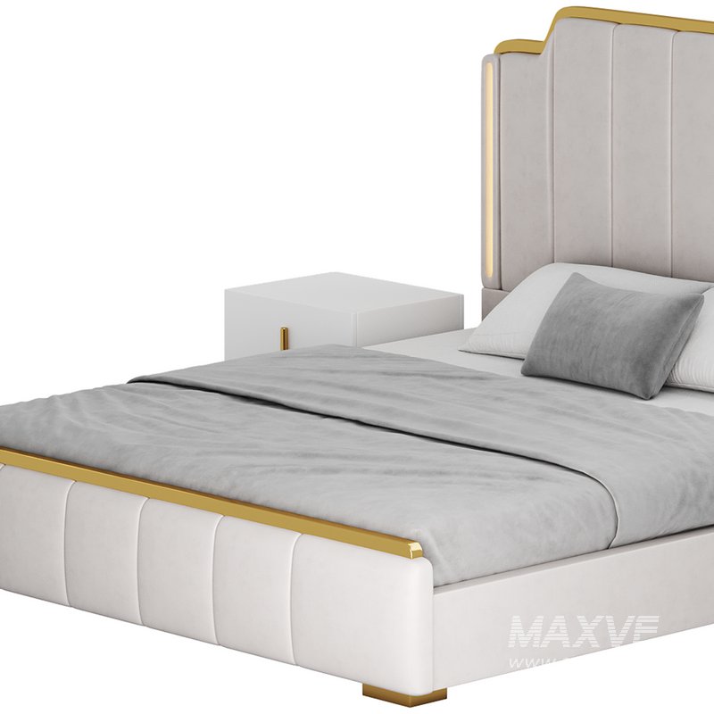 Glam Beige Upholstered Bed - Image 18
