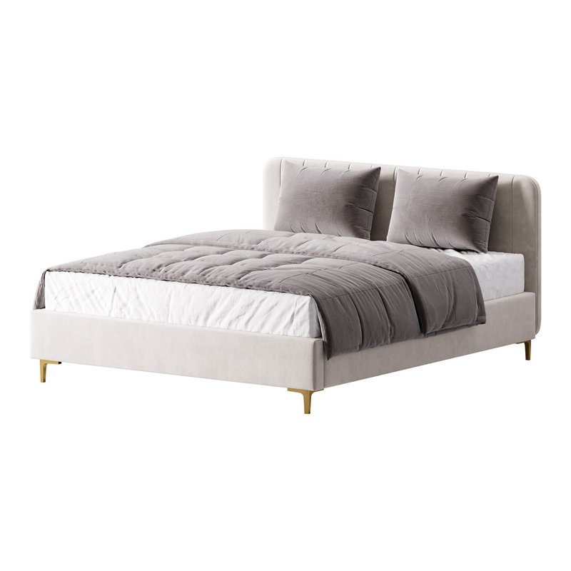 White Faux Leather Upholstered Modern Bed - Image 1