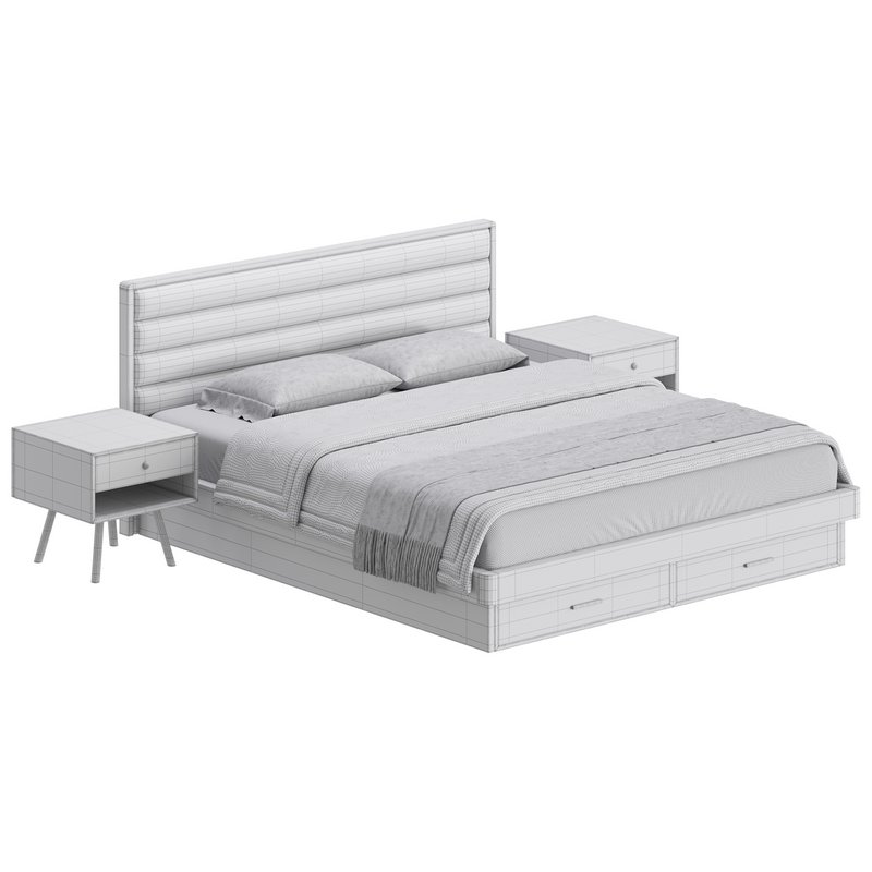 Grey Rectangular Headboard Standard Bed - Image 18
