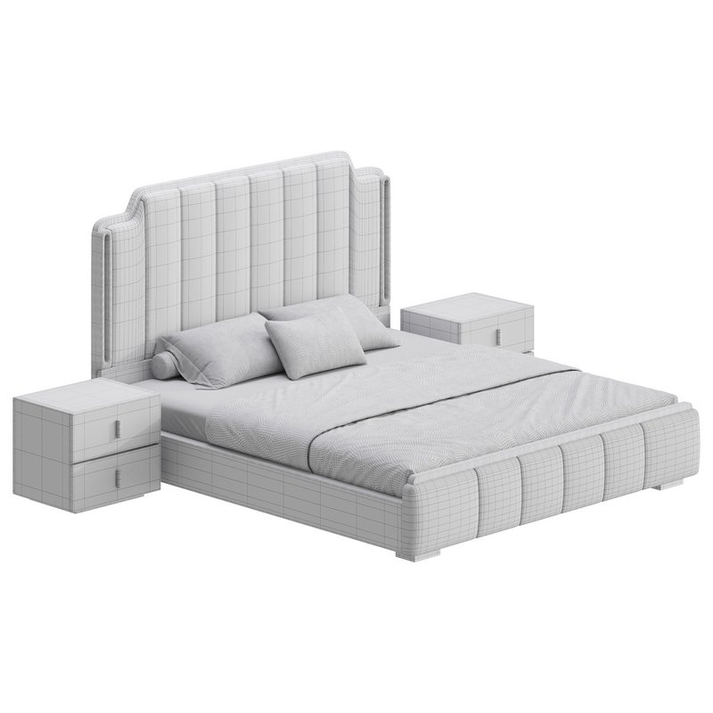 Glam Beige Upholstered Bed - Image 19