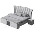 Modern Off-White Upholstered Tufted King Bed - Thumbnail 19