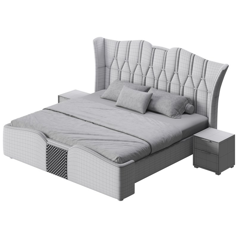 Modern Off-White Upholstered Tufted King Bed - Image 19