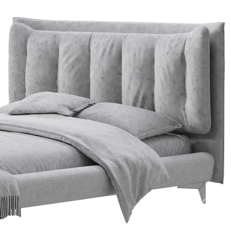 Eden Suede Fabric Upholstered Modern Bed - Image 19