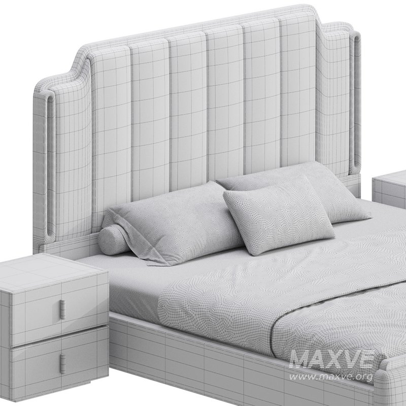 Glam Beige Upholstered Bed - Image 20