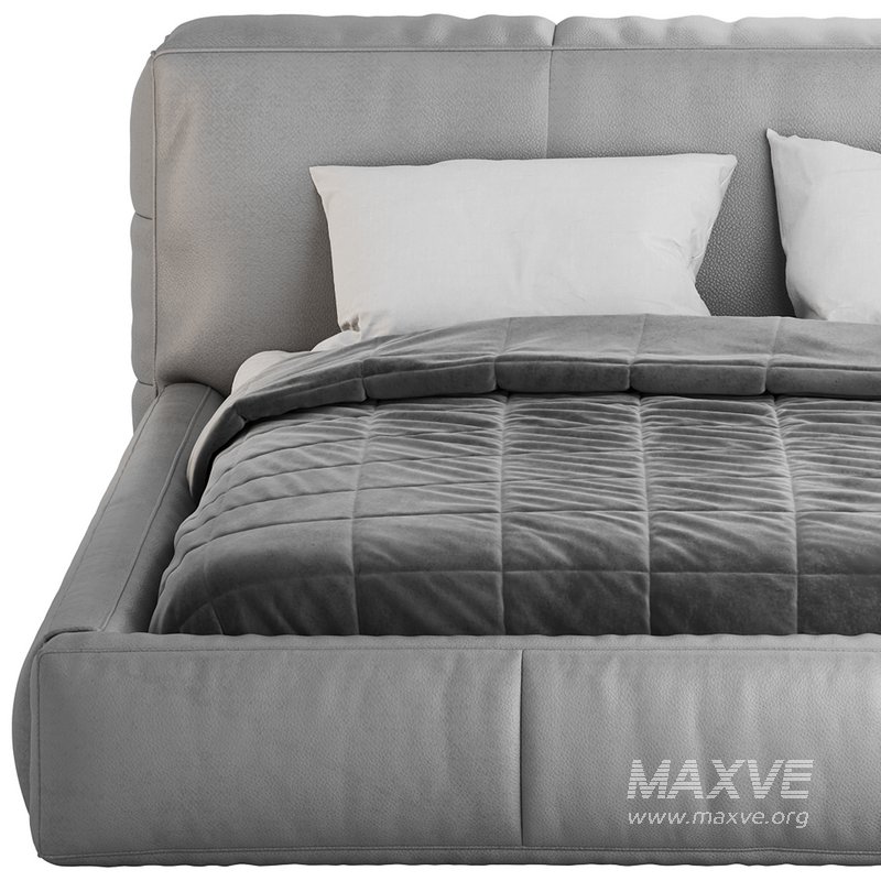 Icnoyotl suede fabric rectangular headboard modern bed I - Image 20