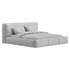 Icnoyotl suede fabric rectangular headboard modern bed I - Thumbnail 21