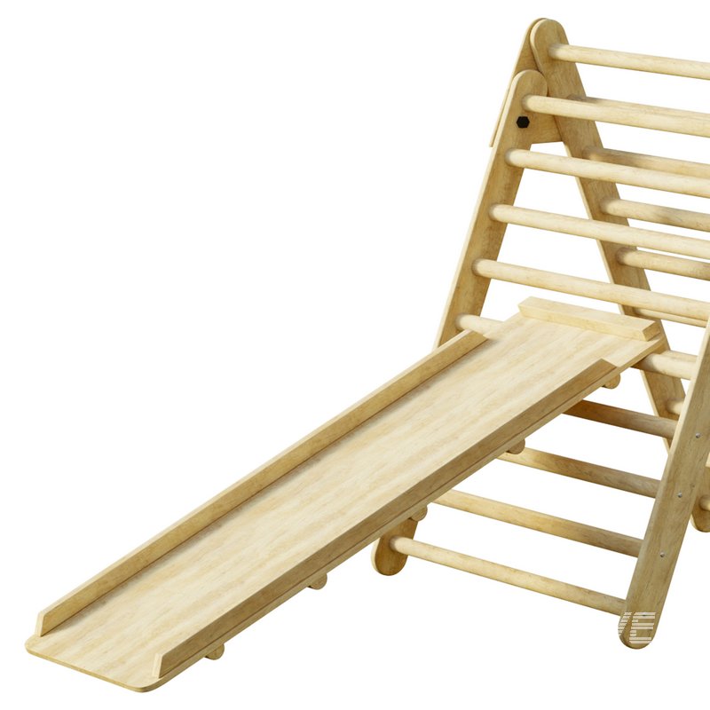 Childrens wooden pikler exercise machine with weight Varnish - Image 2