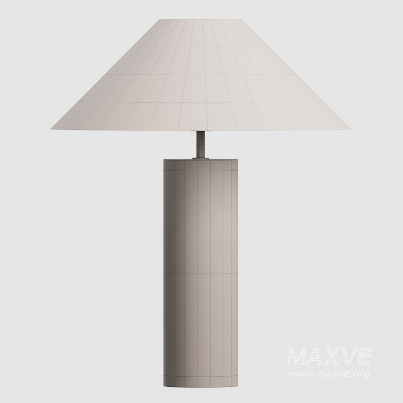 Morola 1 light large brown marble cylinder table lamp - Image 2