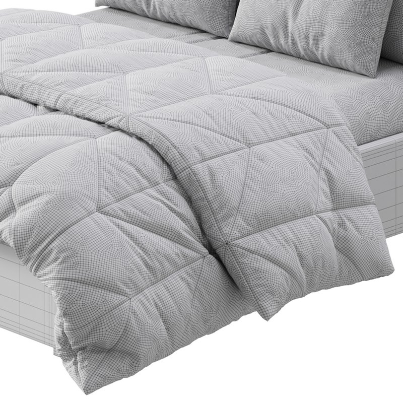 Light Wood Upholstered Panel Modern Bed - Image 24