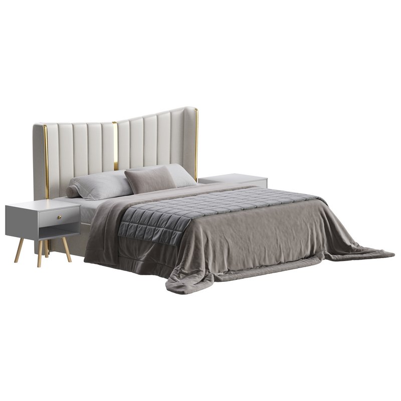 Modern Beige King Size Bed - Image 2